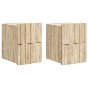 Nástěnný noční stolek 2 pcs Dub sonoma 33 x 34,5 x 43 cm - obrázek 2