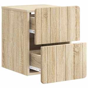 Nástěnný noční stolek 2 pcs Dub sonoma 33 x 34,5 x 43 cm - obrázek 6