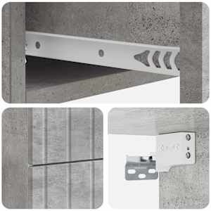 Nástěnný noční stolek 2 pcs Betonově šedá 33 x 34,5 x 43 cm - obrázek 10