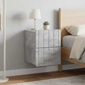 Nástěnný noční stolek 2 pcs Betonově šedá 33 x 34,5 x 43 cm - obrázek 4
