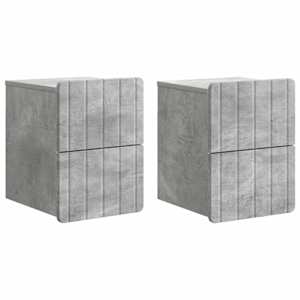 Nástěnný noční stolek 2 pcs Betonově šedá 33 x 34,5 x 43 cm - obrázek 2