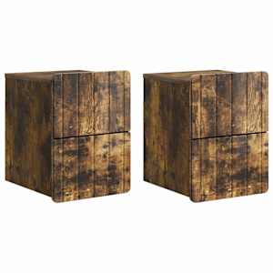 Nástěnný noční stolek 2 pcs Kouřový dub 33 x 34,5 x 43 cm - obrázek 2