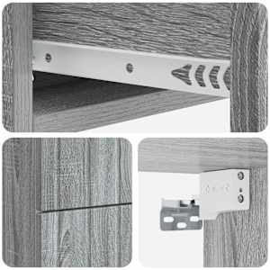 Nástěnný noční stolek 2 pcs Šedá sonoma 33 x 34,5 x 43 cm - obrázek 10