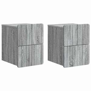 Stenski nočni omarici 2 pcs Siva Sonoma 33 x 34,5 x 43 cm
