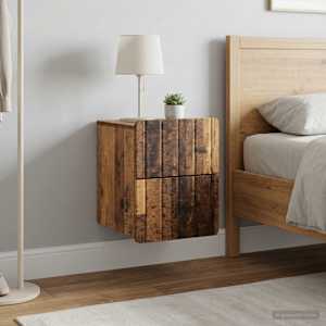 Nástěnný noční stolek 2 pcs Staré dřevo 33 x 34,5 x 43 cm - obrázek 4