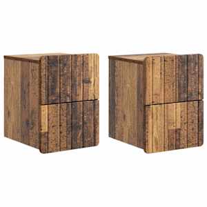 Nástěnný noční stolek 2 pcs Staré dřevo 33 x 34,5 x 43 cm - obrázek 2