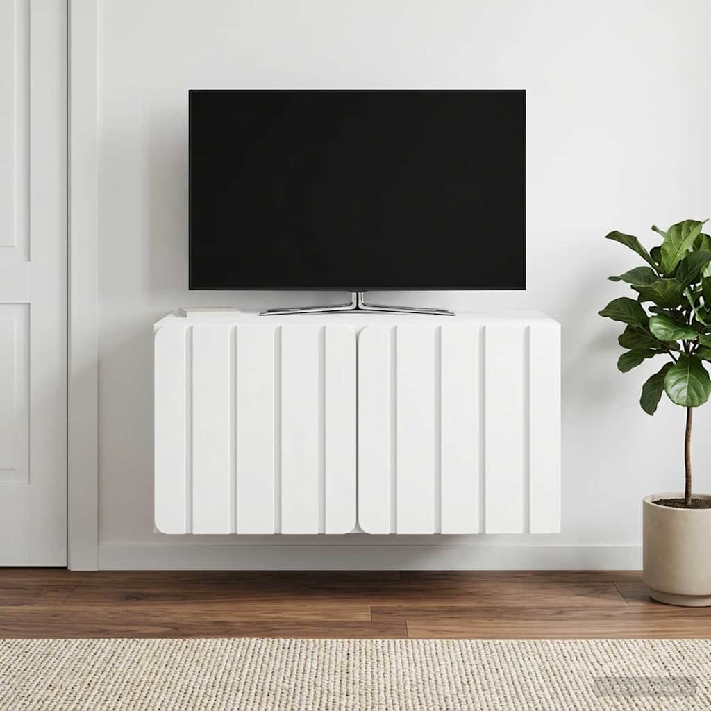 Seinälle asennettava TV-kaappi valkoinen 59,5 x 41 x 30 cm