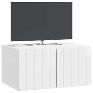 Nástěnná TV skříň 59,5 x 41 x 30 cm Bílá s vysokým leskem - obrázek 3