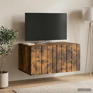 Nástěnná TV skříň 59,5 x 41 x 30 cm Kouřový dub - obrázek 4