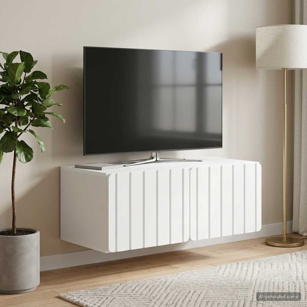 Seinälle asennettava TV-kaappi valkoinen 78,5 x 41 x 30 cm