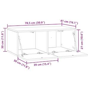 Nástěnná TV skříň 78,5 x 41 x 30 cm Černá Kompozitní dřevo - obrázek 11
