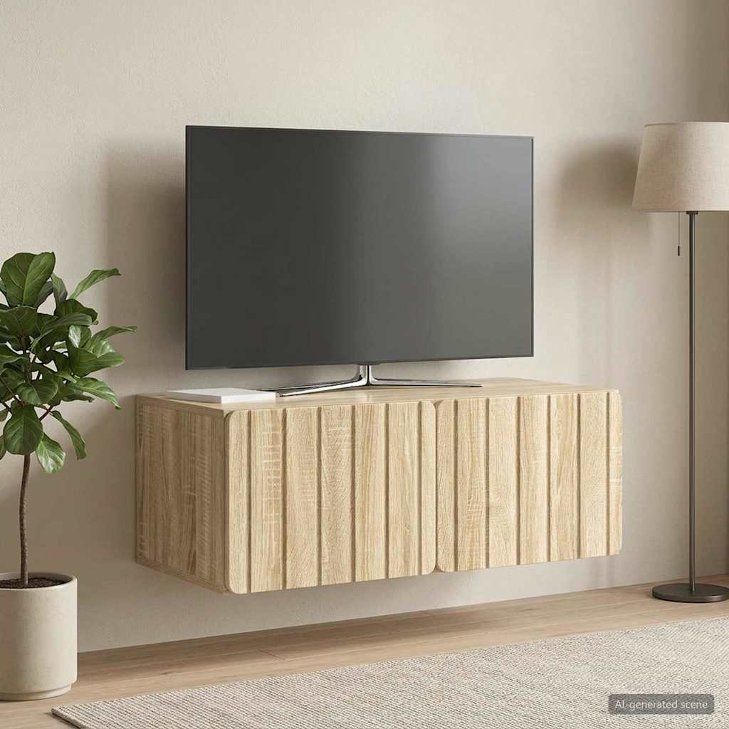 vidaXL Oglindă TV montată pe perete Stejar Sonoma 78,5 x 41 x 30 cm
