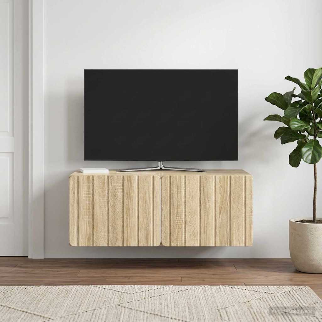 Seinälle asennettava TV-kaappi Sonoma-tammi 78,5 x 41 x 30 cm - Image 4