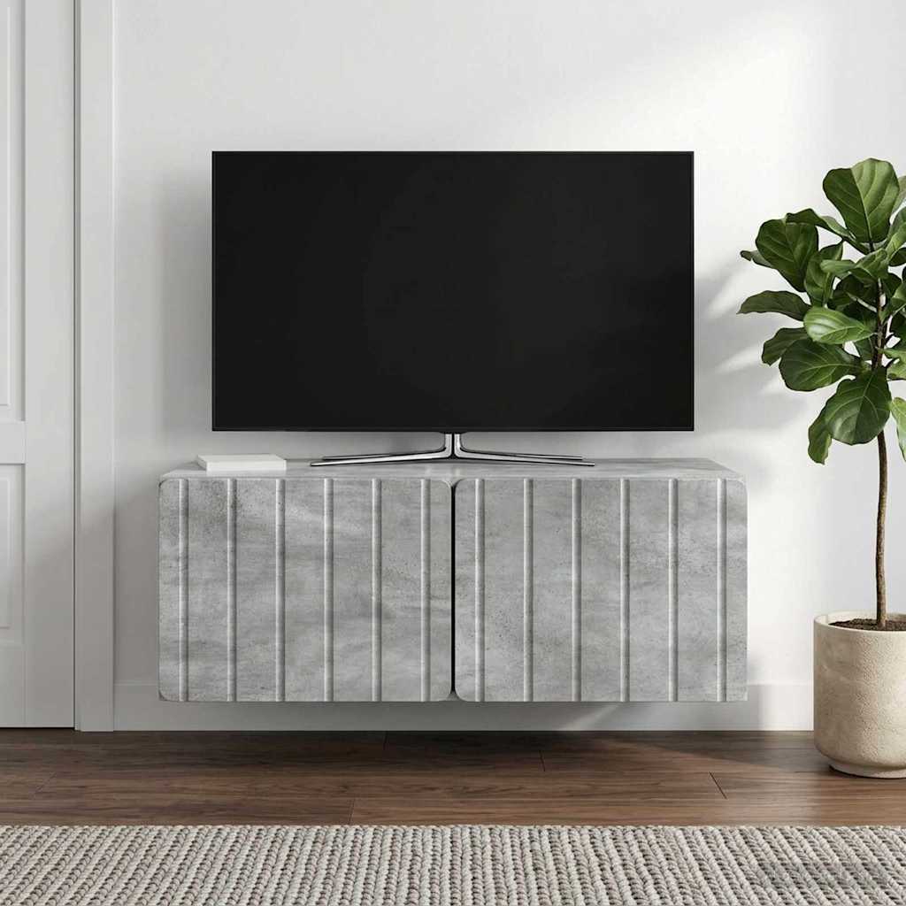 Seinälle asennettava TV-kaappi Betoninharmaa 78,5 x 41 x 30 cm