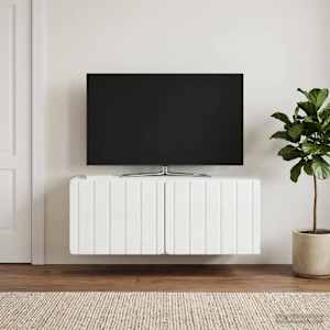 Nástěnná TV skříň 78,5 x 41 x 30 cm Bílá s vysokým leskem - obrázek 4