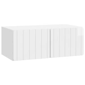 Nástěnná TV skříň 78,5 x 41 x 30 cm Bílá s vysokým leskem - obrázek 2