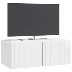 Nástěnná TV skříň 78,5 x 41 x 30 cm Bílá s vysokým leskem - obrázek 3