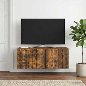 Nástěnná TV skříň 78,5 x 41 x 30 cm Kouřový dub - obrázek 4