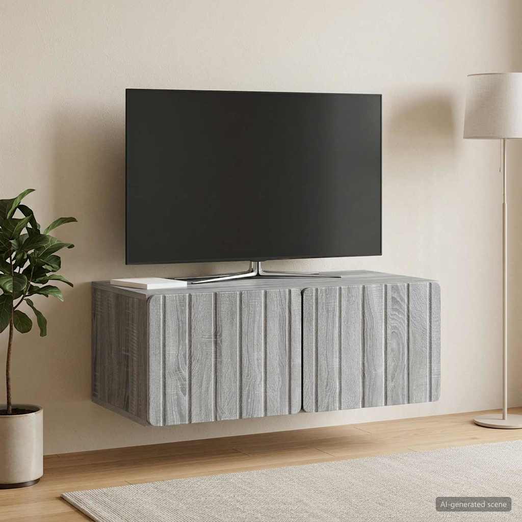 Seinälle asennettava TV-kaappi Harmaa sonoma 78,5 x 41 x 30 cm