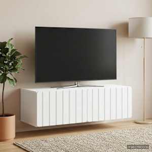 Nástěnná TV skříň 98 x 41 x 30 cm Bílá Kompozitní dřevo - obrázek 4