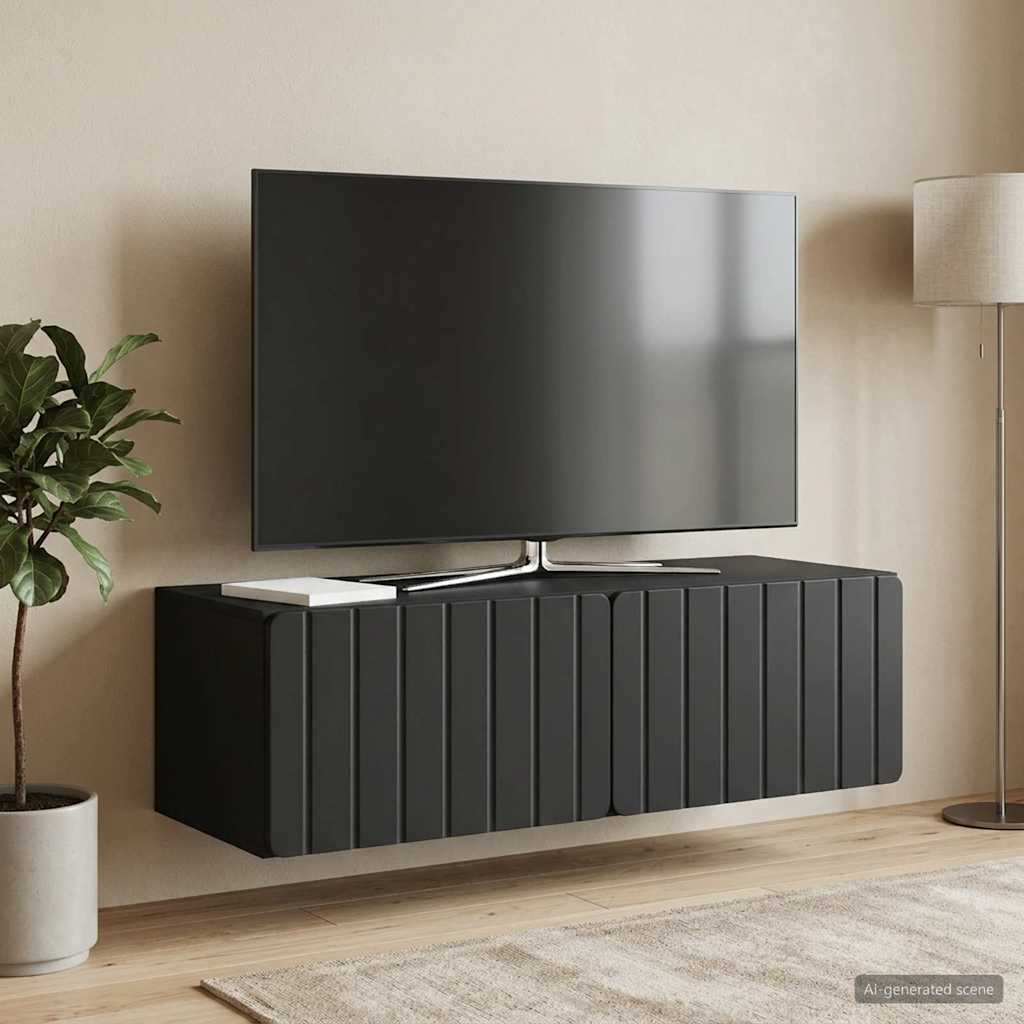 vidaXL Oglindă TV montată pe perete Pe perete Negru 98 x 41 x 30 cm
