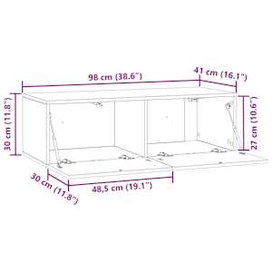 Nástěnná TV skříň 98 x 41 x 30 cm Černá Kompozitní dřevo - obrázek 11