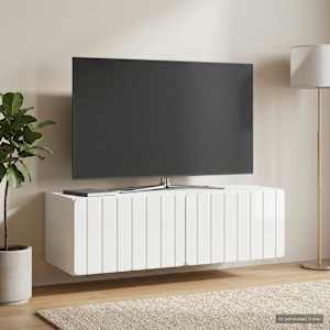 Nástěnná TV skříň 98 x 41 x 30 cm Bílá s vysokým leskem - obrázek 1