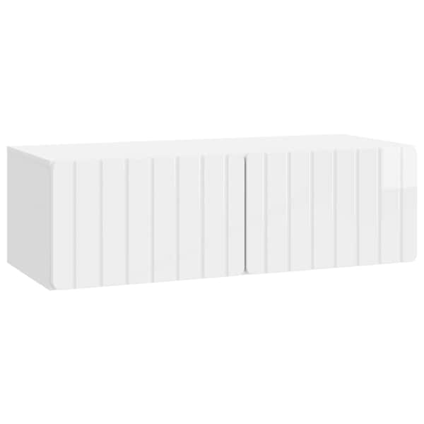 vidaXL Rippuv TV kapp 98 x 41 x 30 cm K&otilde;rgl&auml;ikega valge Tehispuit