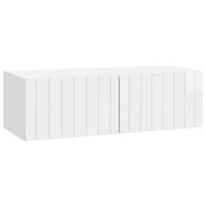 Nástěnná TV skříň 98 x 41 x 30 cm Bílá s vysokým leskem - obrázek 2