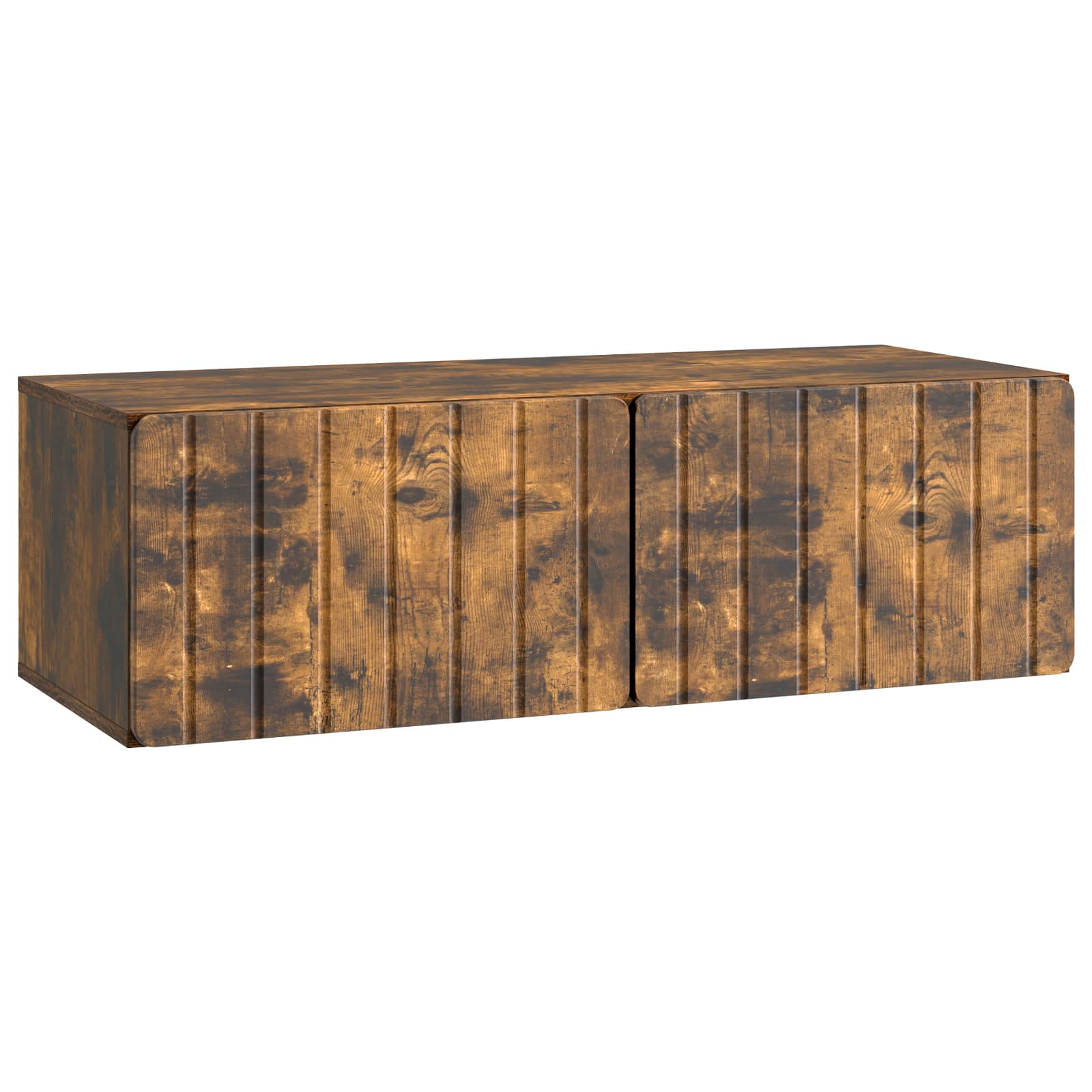 vidaXL Oglindă TV montată pe perete Stejar fumuriu 98 x 41 x 30 cm