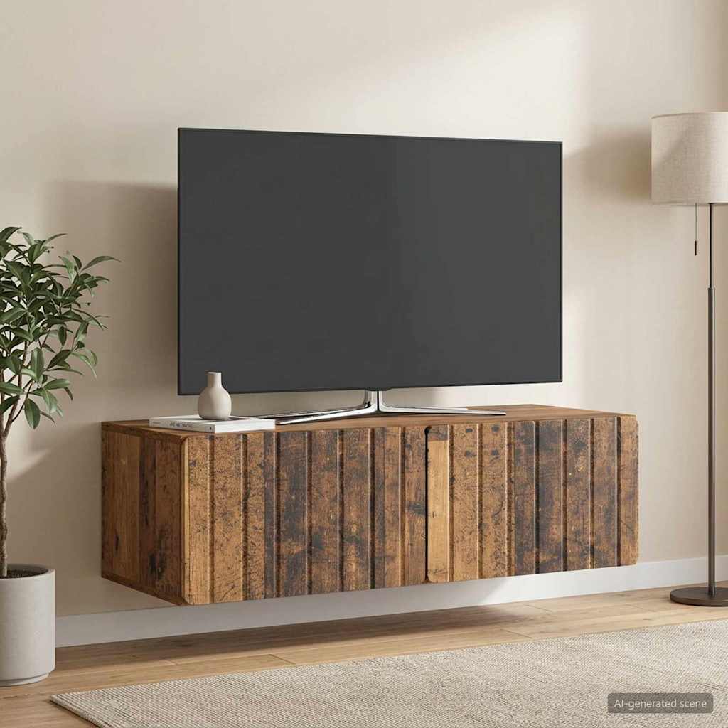 Seinälle asennettava TV-kaappi Vanha puu 98 x 41 x 30 cm
