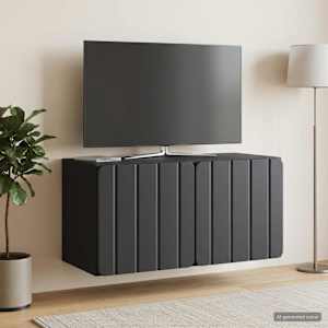 Nástěnná TV skříň 59,5 x 31 x 30 cm Černá Kompozitní dřevo - obrázek 4