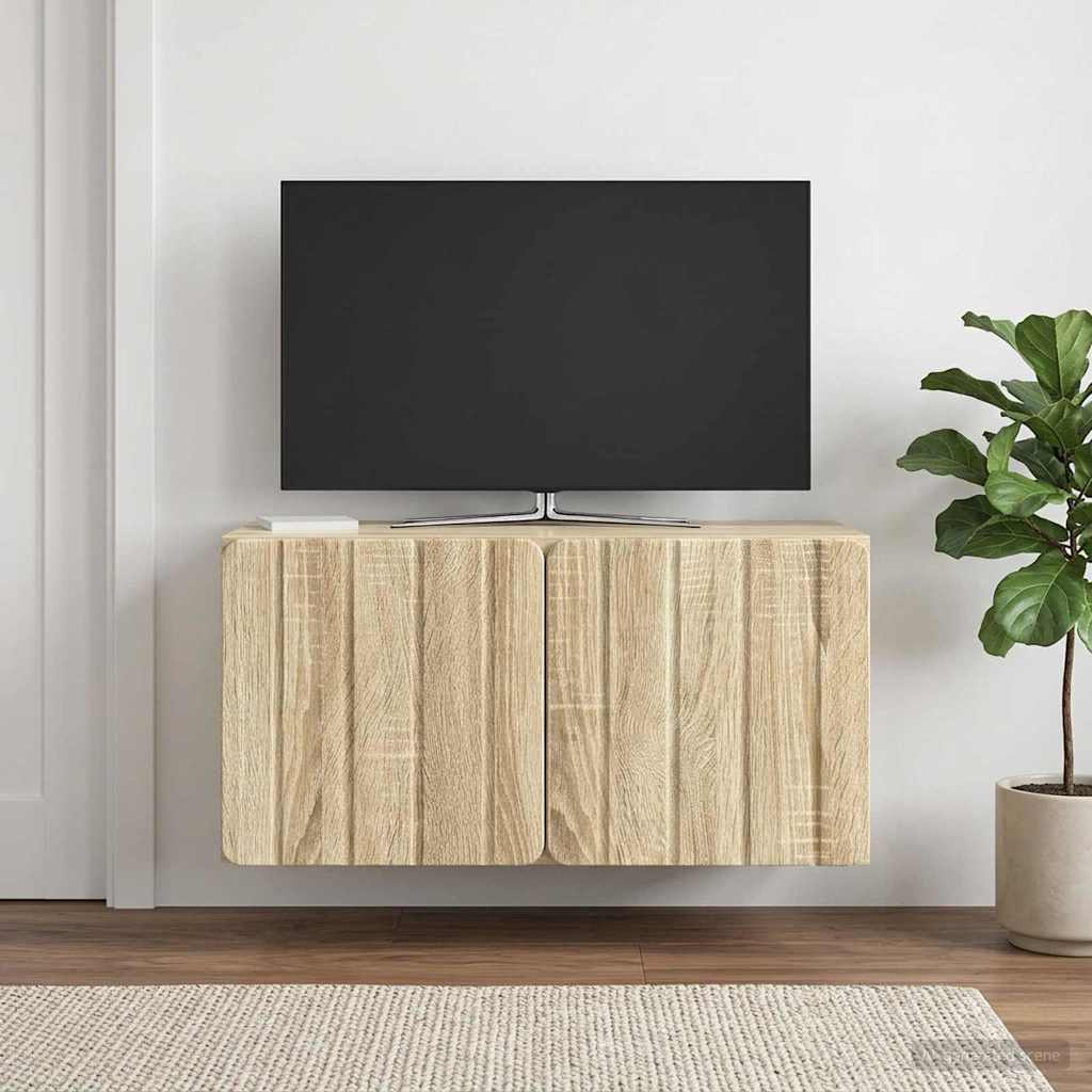 Seinälle asennettava TV-kaappi Sonoma-tammi 59,5 x 31 x 30 cm - Image 4
