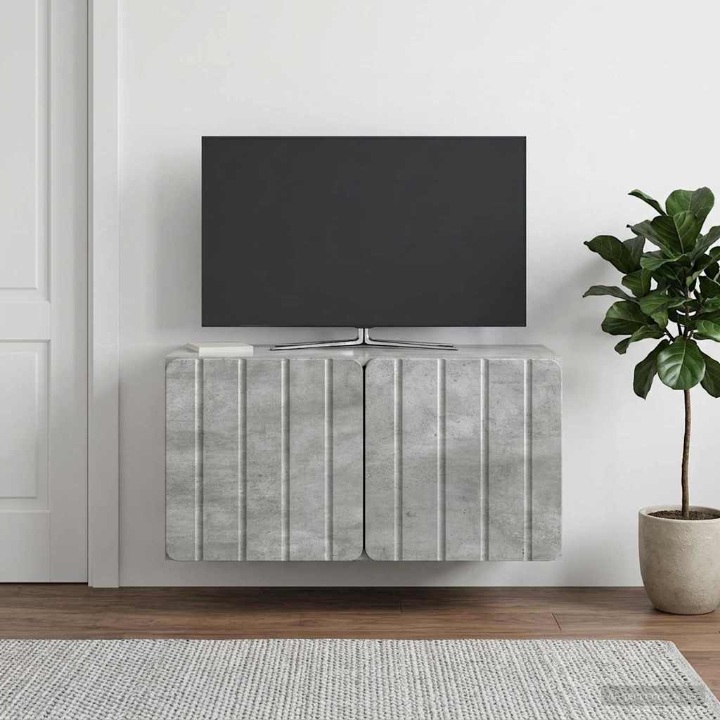 Seinälle asennettava TV-kaappi Betoninharmaa 59,5 x 31 x 30 cm - Image 4