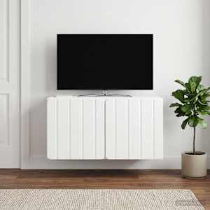 Nástěnná TV skříň 59,5 x 31 x 30 cm Bílá s vysokým leskem - obrázek 1