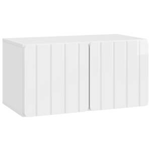 Nástěnná TV skříň 59,5 x 31 x 30 cm Bílá s vysokým leskem - obrázek 2