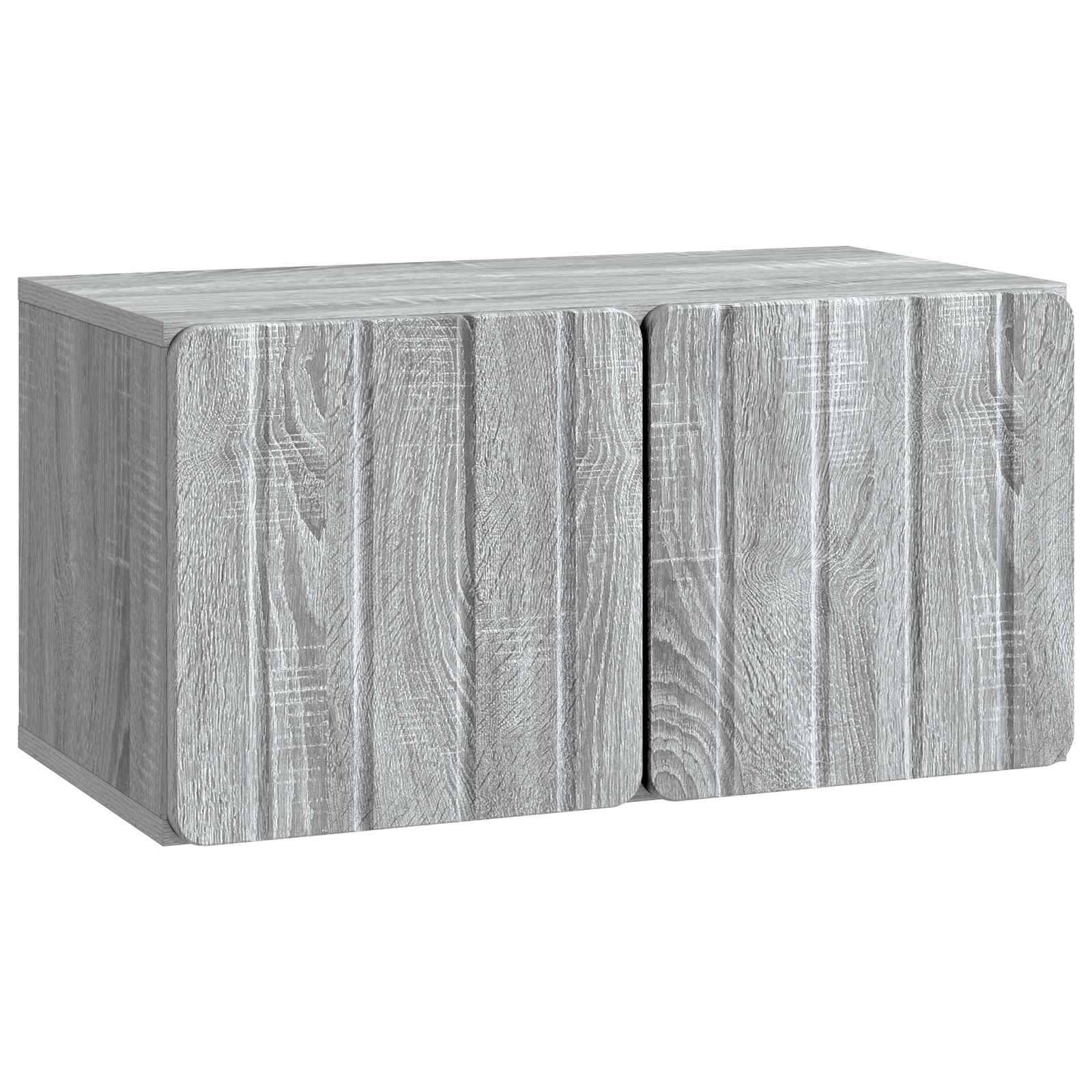 vidaXL Oglindă TV montată pe perete Sonoma gri 59,5 x 31 x 30 cm
