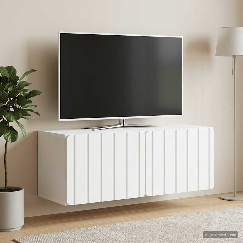 vidaXL Oglindă TV montată pe perete Pe perete Alb 78,5 x 31 x 30 cm