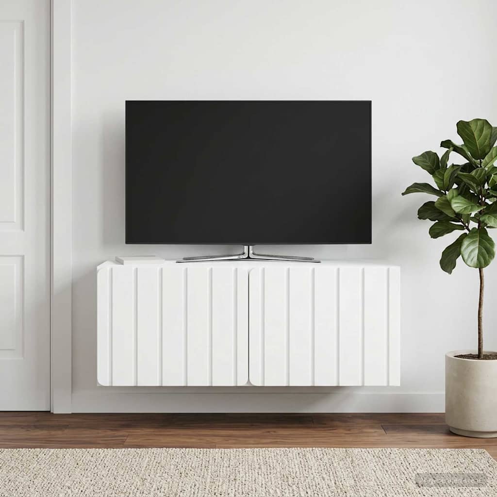 Seinälle asennettava TV-kaappi valkoinen 78,5 x 31 x 30 cm