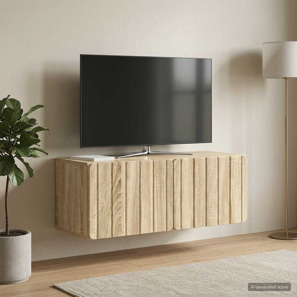 Seinälle asennettava TV-kaappi Sonoma-tammi 78,5 x 31 x 30 cm - Image 4