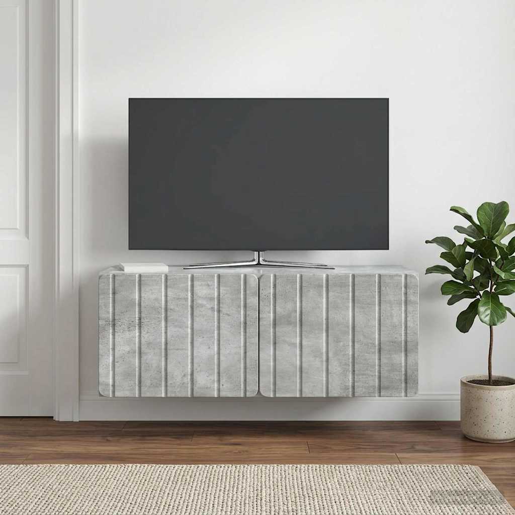 Seinälle asennettava TV-kaappi Betoninharmaa 78,5 x 31 x 30 cm - Image 4