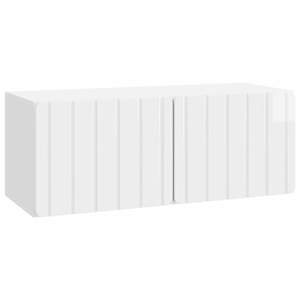 Nástěnná TV skříň 78,5 x 31 x 30 cm Bílá s vysokým leskem - obrázek 2