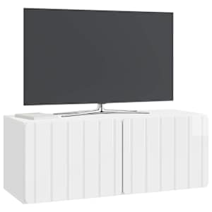 Nástěnná TV skříň 78,5 x 31 x 30 cm Bílá s vysokým leskem - obrázek 3