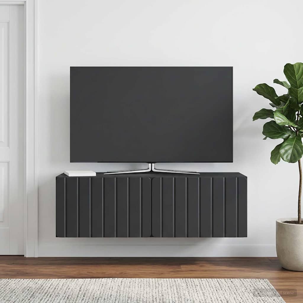 Seinälle asennettava TV-kaappi Musta 98 x 31 x 30 cm