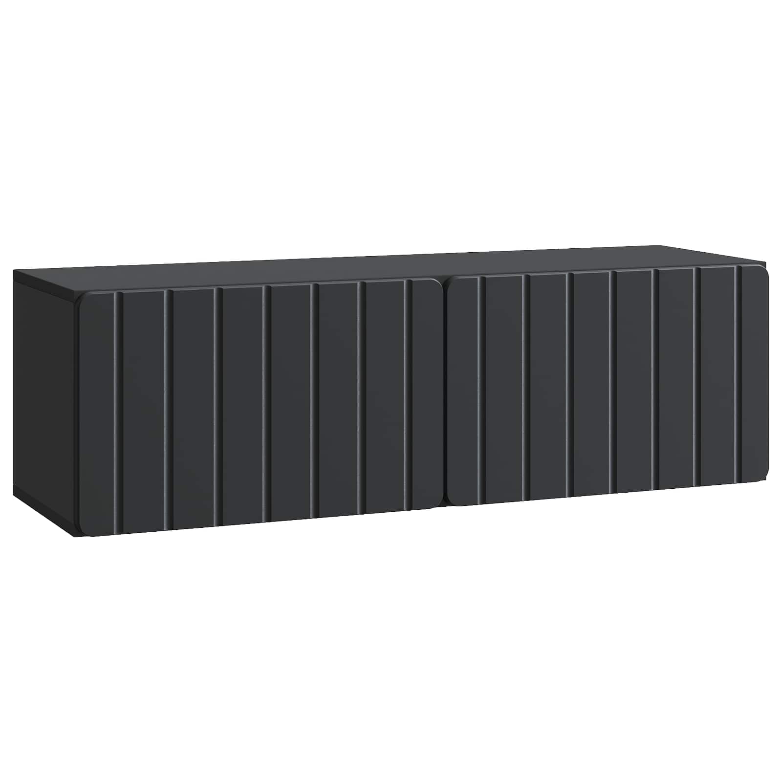 vidaXL Oglindă TV montată pe perete Pe perete Negru 98 x 31 x 30 cm