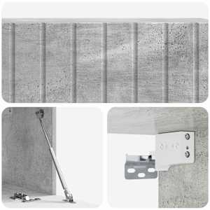 Nástěnná TV skříň 98 x 31 x 30 cm Betonově šedá - obrázek 9