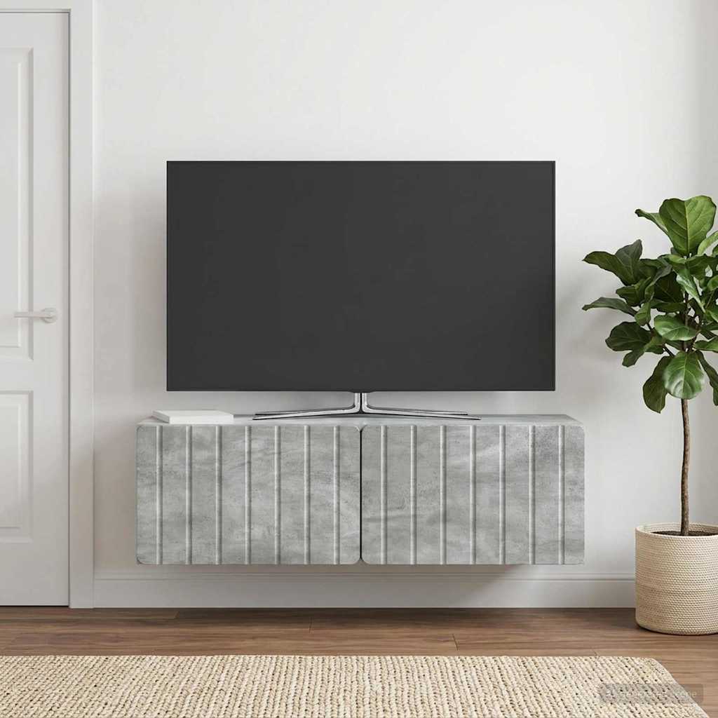 Seinälle asennettava TV-kaappi Betoninharmaa 98 x 31 x 30 cm