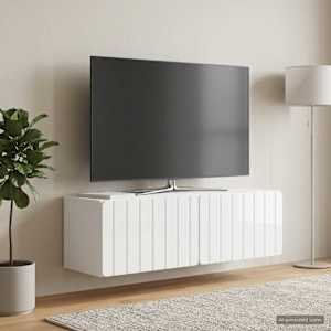Nástěnná TV skříň 98 x 31 x 30 cm Bílá s vysokým leskem - obrázek 1