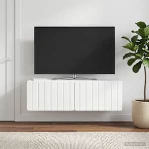 Nástěnná TV skříň 98 x 31 x 30 cm Bílá s vysokým leskem - obrázek 4
