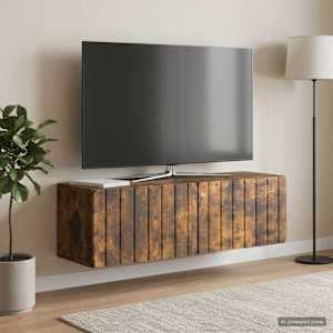 Nástěnná TV skříň 98 x 31 x 30 cm Kouřový dub Kompozitní dřevo - obrázek 4